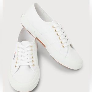 Superga White & Gold Sneakers